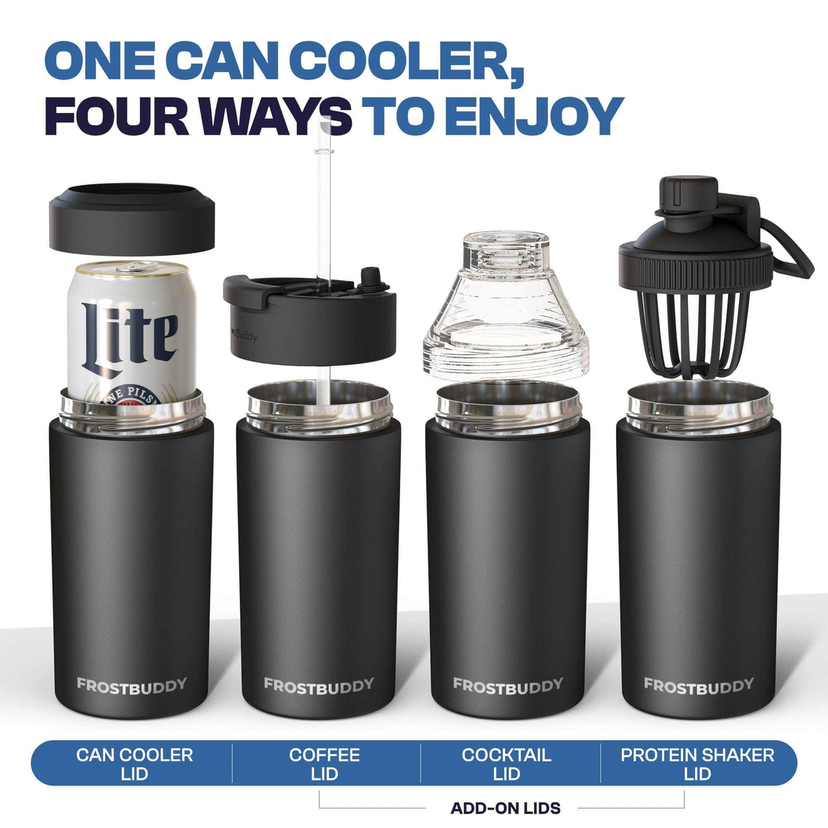 Universal Buddy | World’s 1st Universal Can Cooler | Fits Cans + Bottles In One