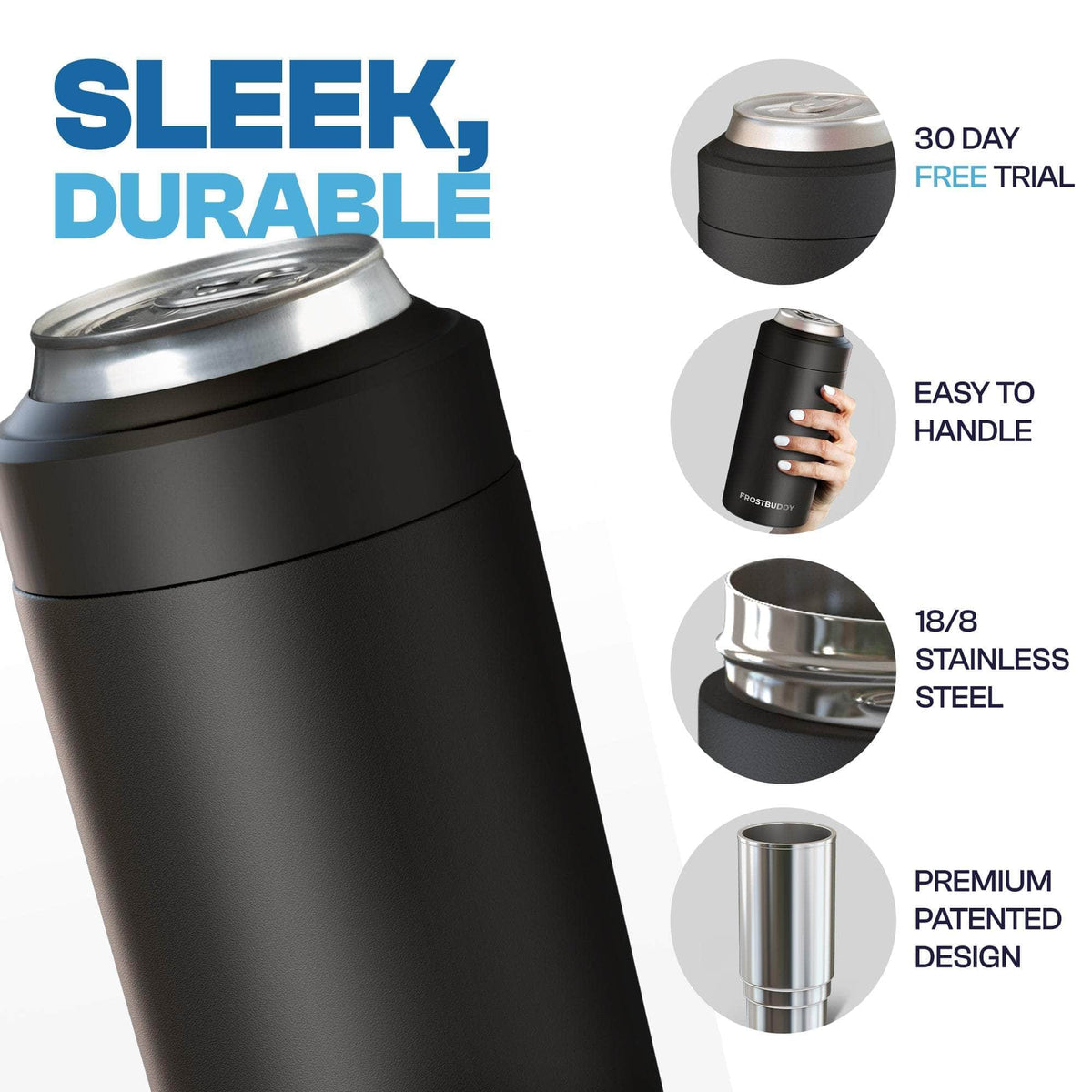 Universal Buddy | World’s 1st Universal Can Cooler | Fits Cans + Bottles In One